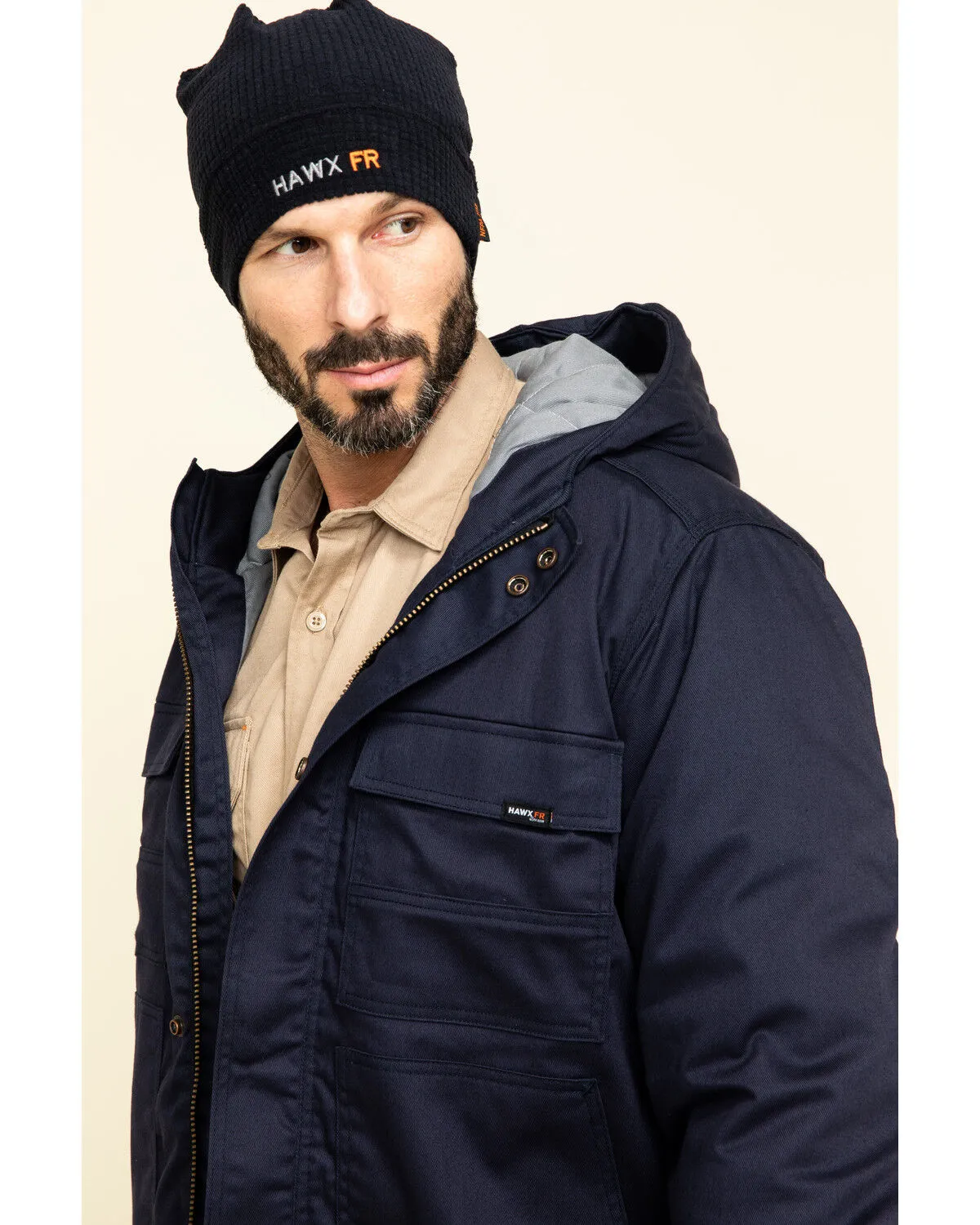 Hawx Men's FR Duck Hooded Work Jacket - Tall