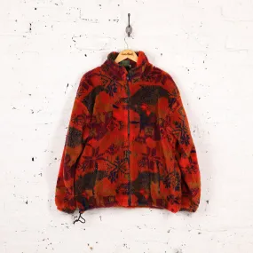 Headlock Vintage Leaf Pattern Fleece - Orange - XL