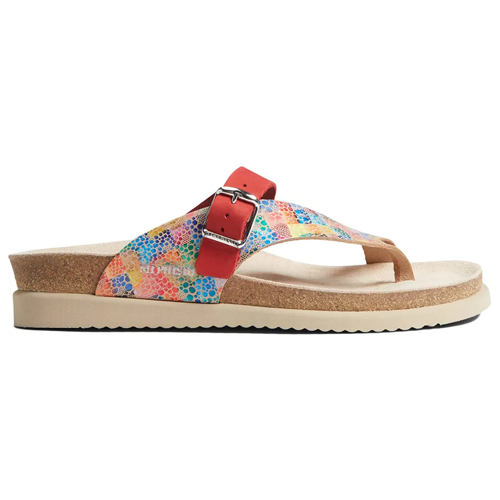 Helen Mix Printed Leather Women's Slide Sandals