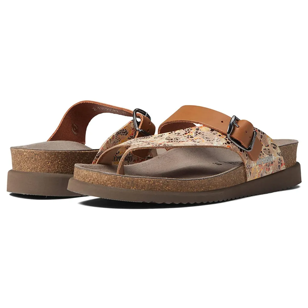 Helen Mix Printed Leather Women's Slide Sandals