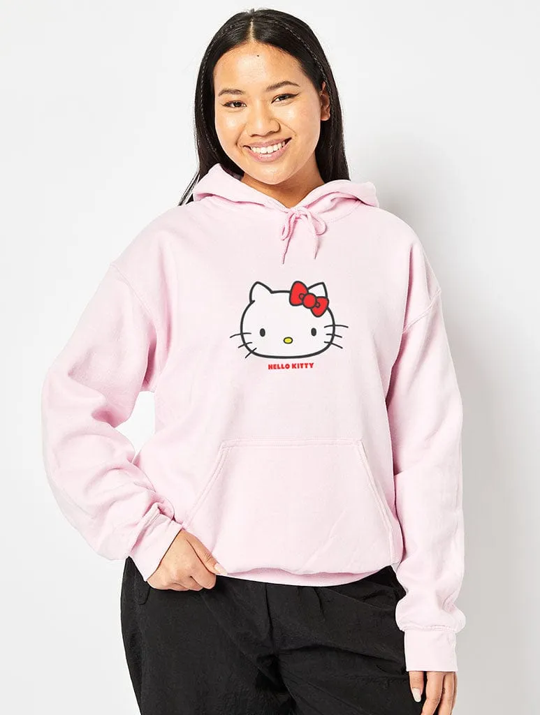 Hello Kitty x Skinnydip Face Hoodie In Pink