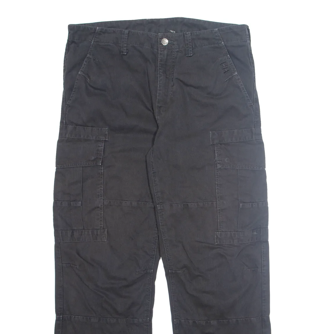 HELLY HANSEN Cargo Workwear Mens Trousers Black Regular Straight W36 L33