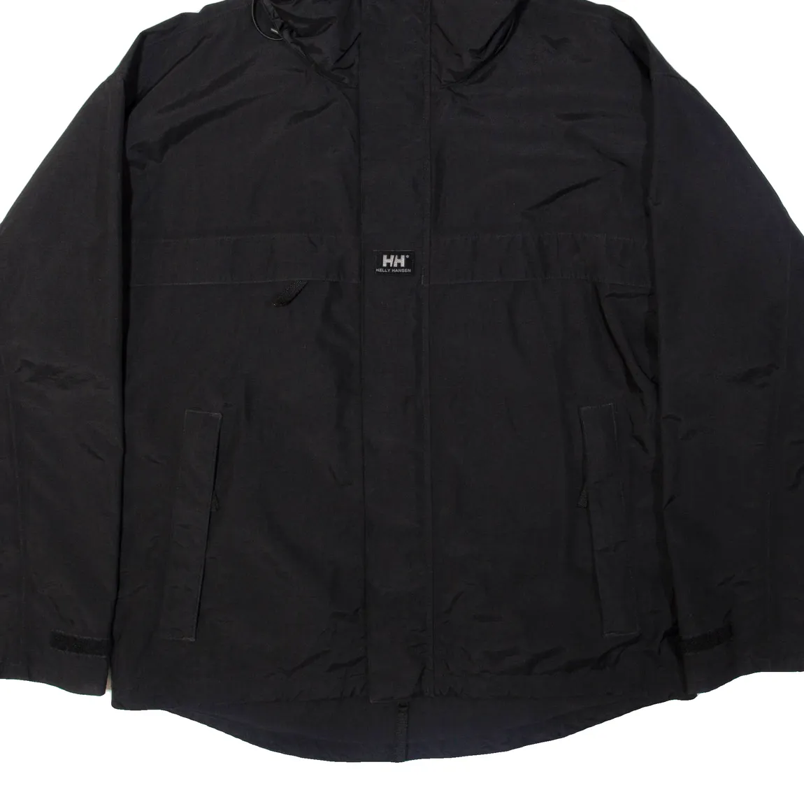 HELLY HANSEN Mens Rain Jacket Black Nylon Hooded L