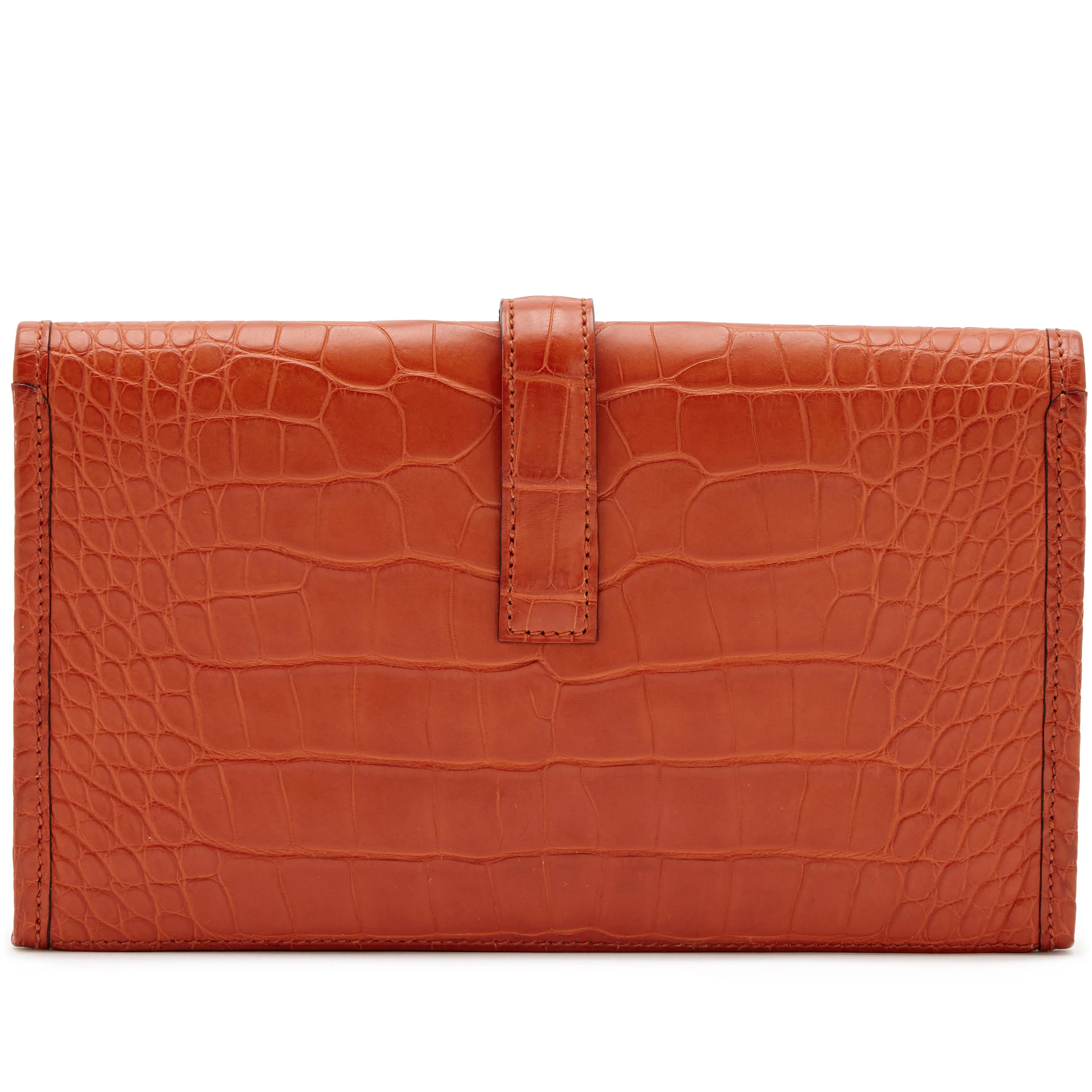 Hermès Terre Battue Matte Alligator Jige Duo Clutch, 2018
