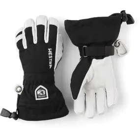 Hestra Army Leather Heli Ski Gloves Black Kids