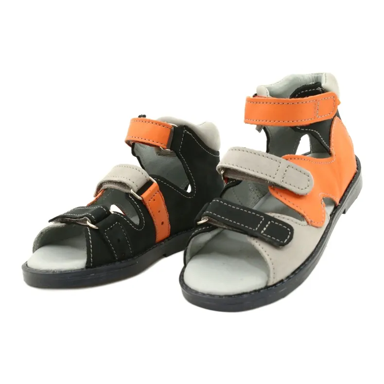 High prophylactic sandals Mazurek 291 gray orange grey