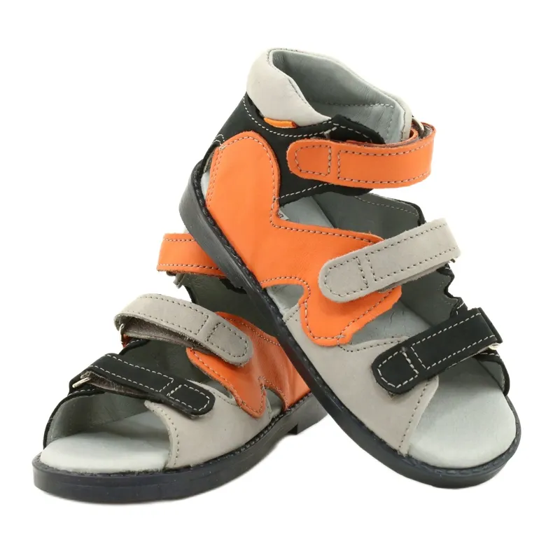 High prophylactic sandals Mazurek 291 gray orange grey