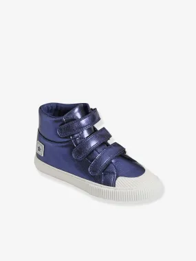 High-Top Trainers with Touch Fasteners for Girls - blue dark metallized