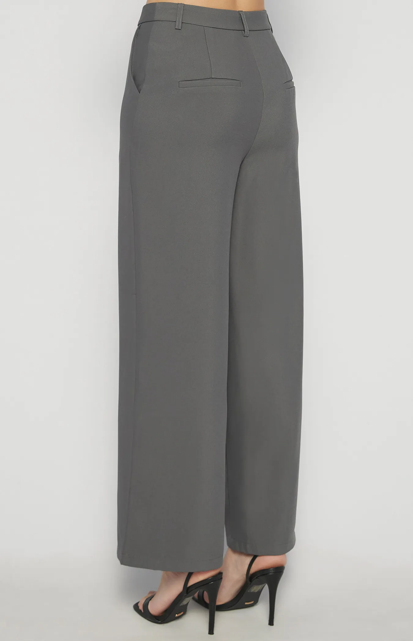 High Waist Straight Leg Pants with Pockets (SPA468B)