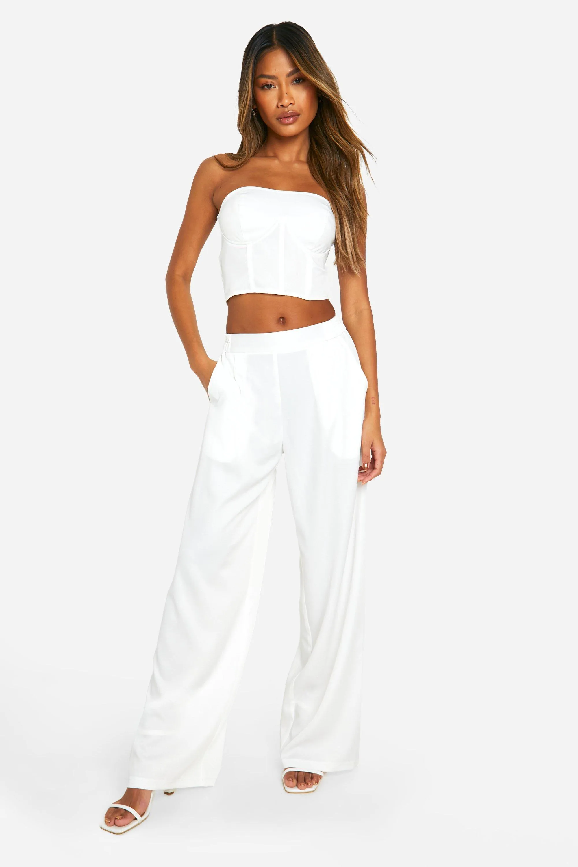 High Waisted Pleated Wide Leg Pants