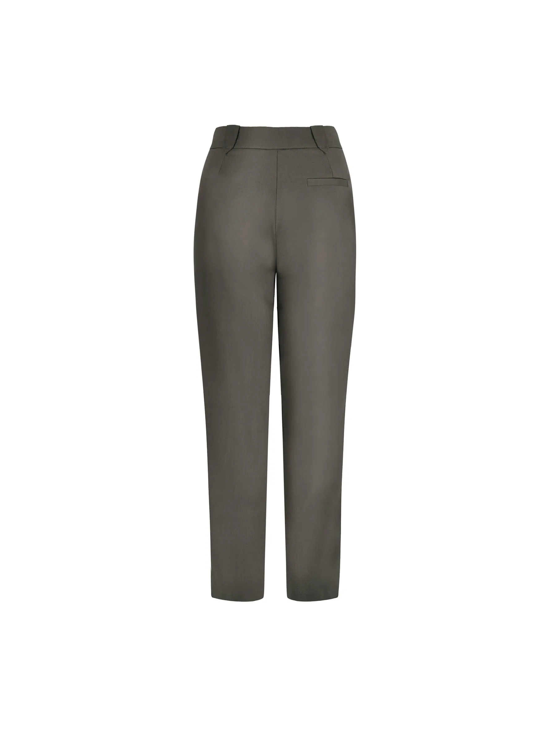 High-Waisted Straight Slim Tailored Trousers