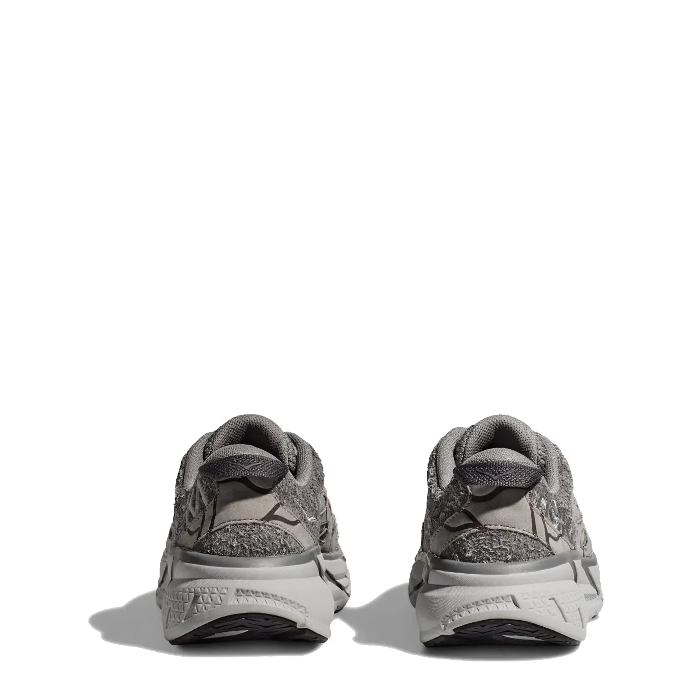 Hoka Womens Elite Terrain System Clifton L Suede TP Trainer Galactic Grey / Satellite Grey