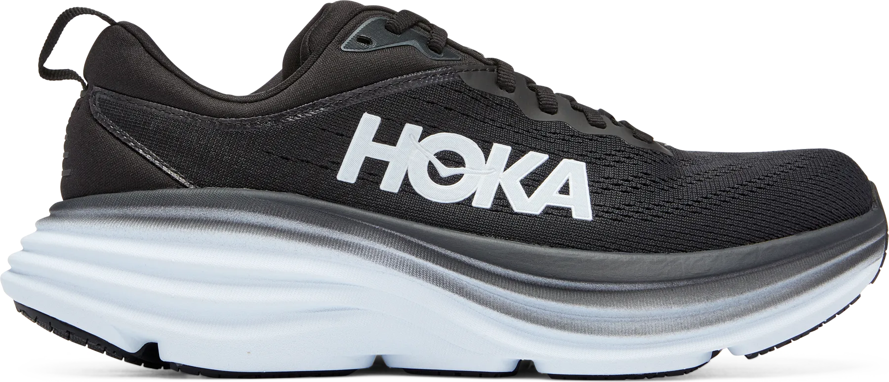 Hoka Women's Bondi 8 Wide Black / White | Buy Hoka Women's Bondi 8 Wide Black / White here | Outnorth