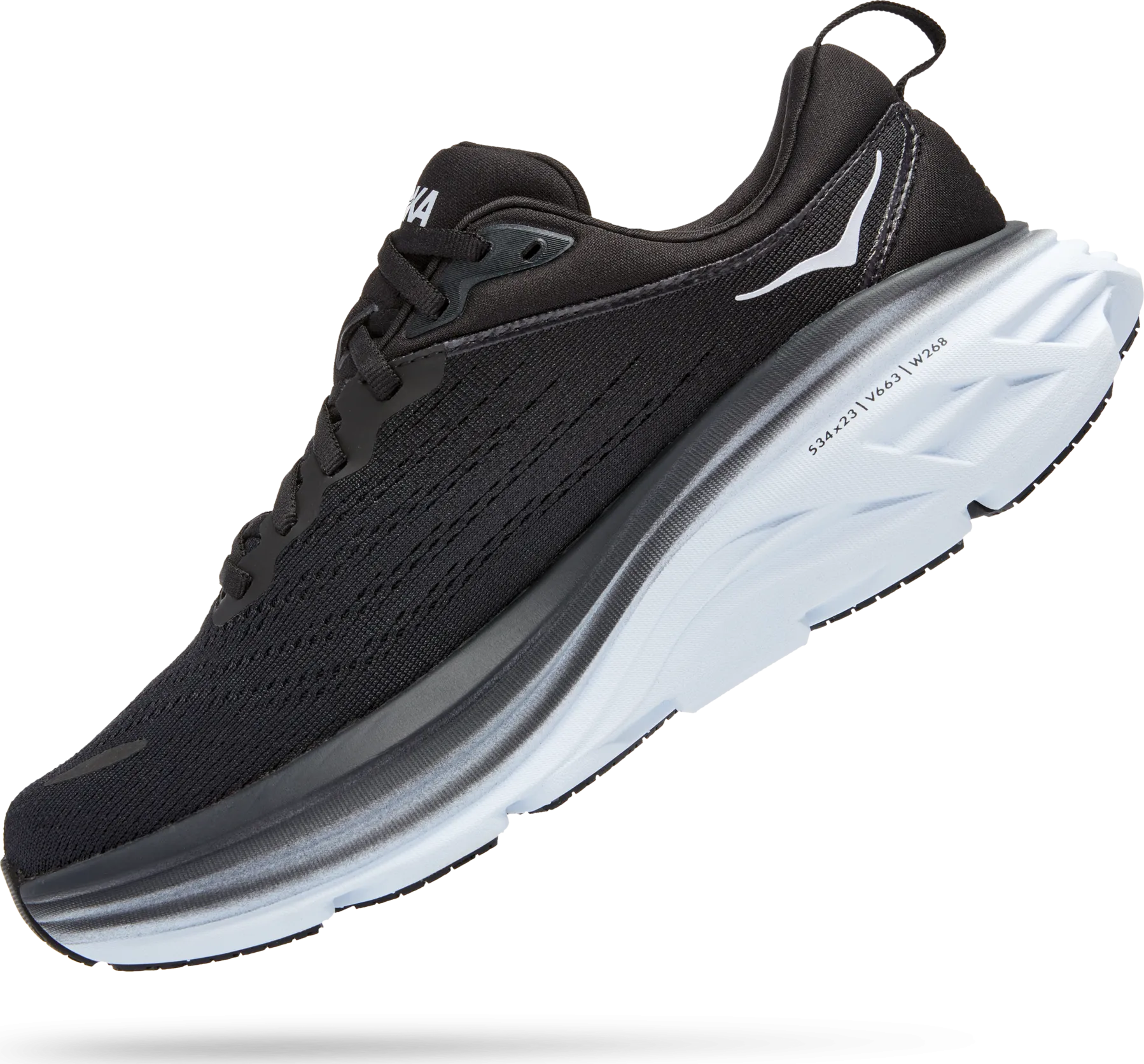 Hoka Women's Bondi 8 Wide Black / White | Buy Hoka Women's Bondi 8 Wide Black / White here | Outnorth