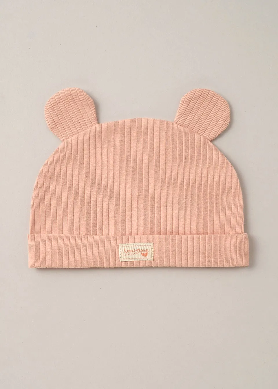 Homegrown Pink  3-Piece Ribbed Bodysuit, Joggers and Bear Hat Set