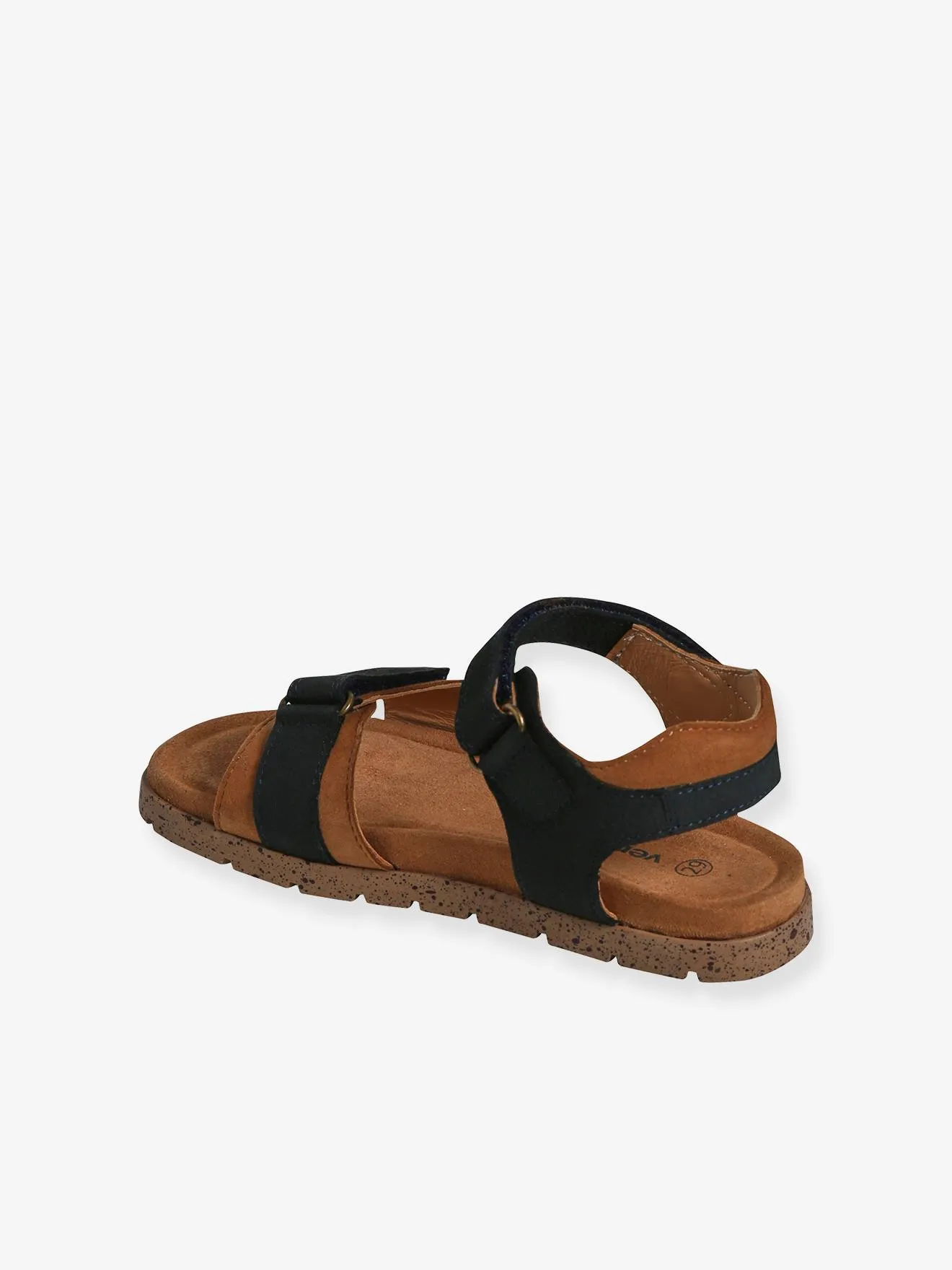 Hook-&-Loop Leather Sandals for Children - sandy beige