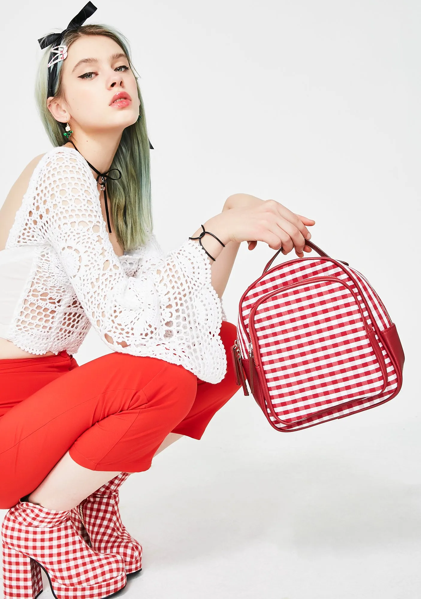 Hot Skippin' Along Gingham Backpack-