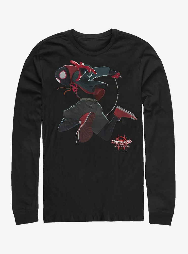 Hot Topic Marvel Spider-Man Jumped Miles Long-Sleeve T-Shirt