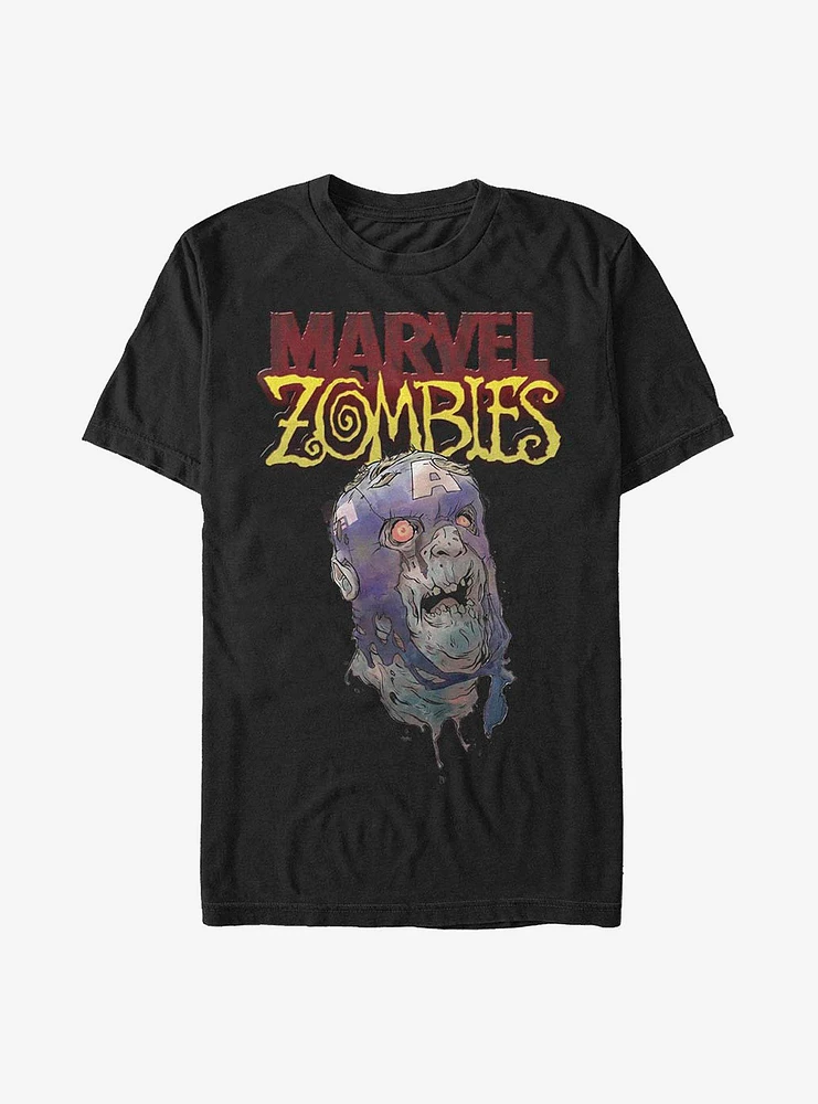 Hot Topic Marvel Zombies Head Of Captain America T-Shirt