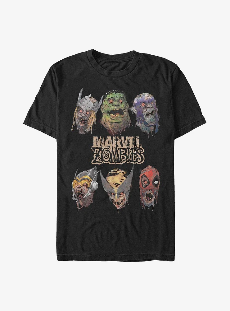 Hot Topic Marvel Zombies Heads Of Undead T-Shirt