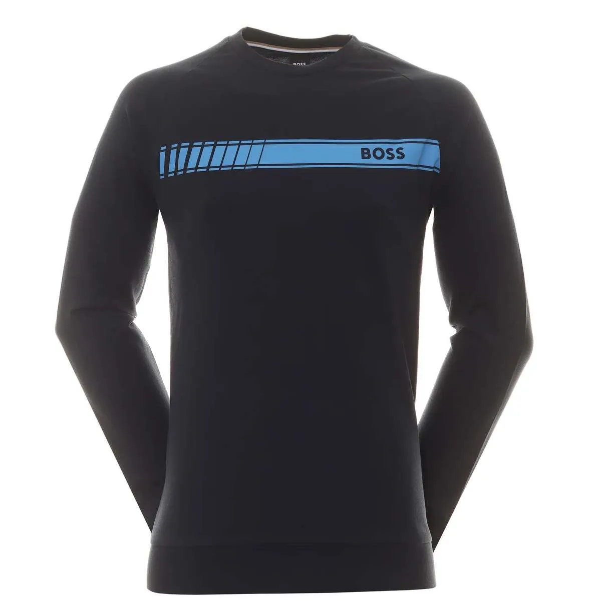 HUGO BOSS Authentic Logo Pullover Cotton Sweatshirt - Navy Blue