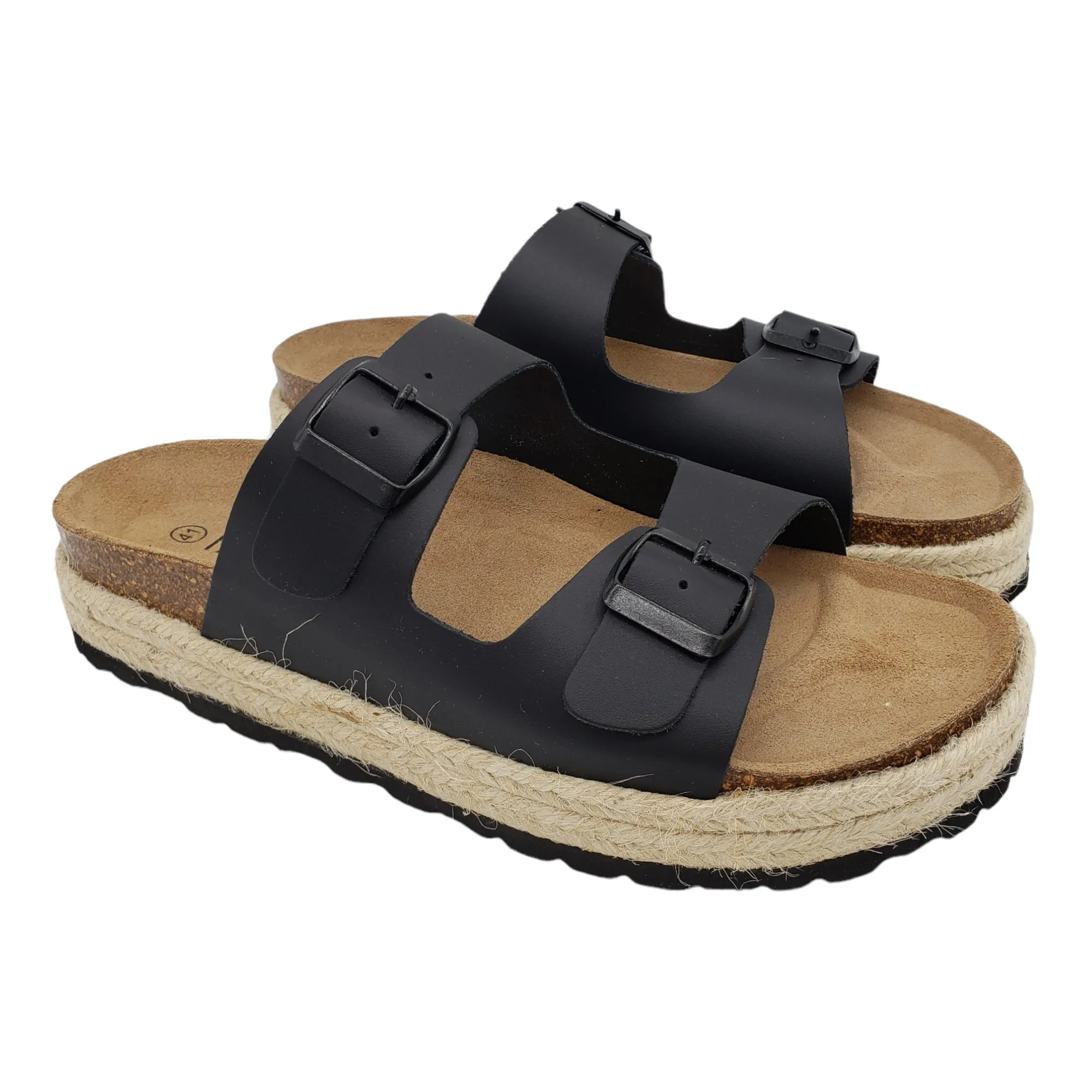 Hush Black Woodstock Sandals