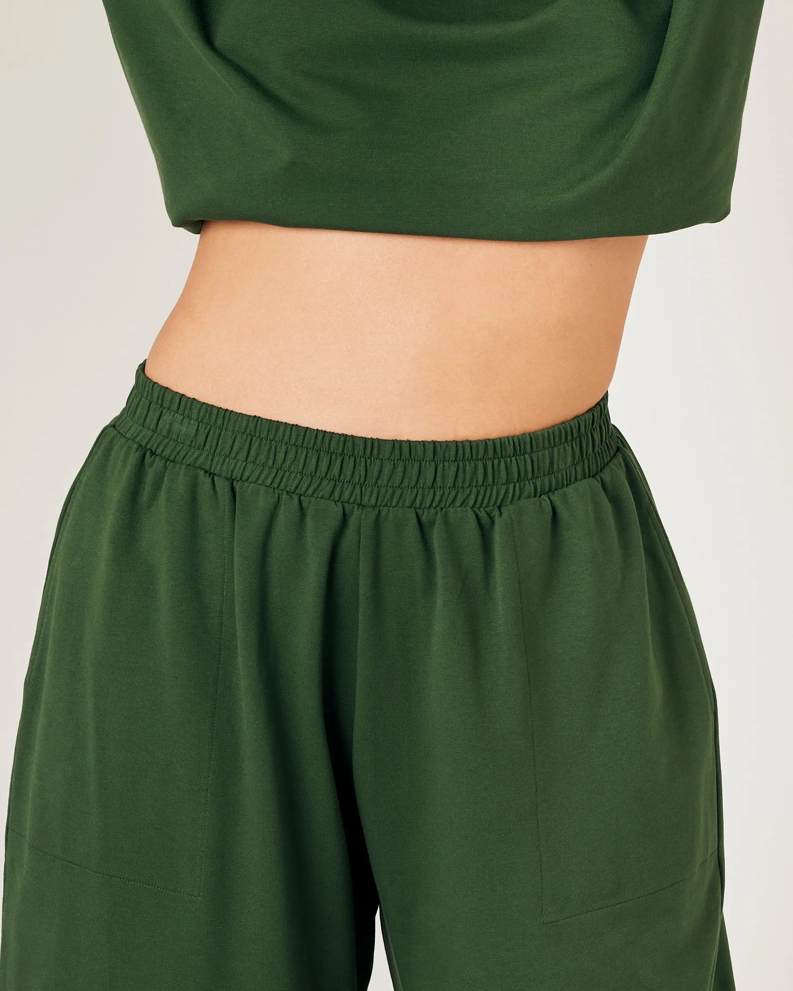 Huxley Kombu Green Cotton Jersey Trousers