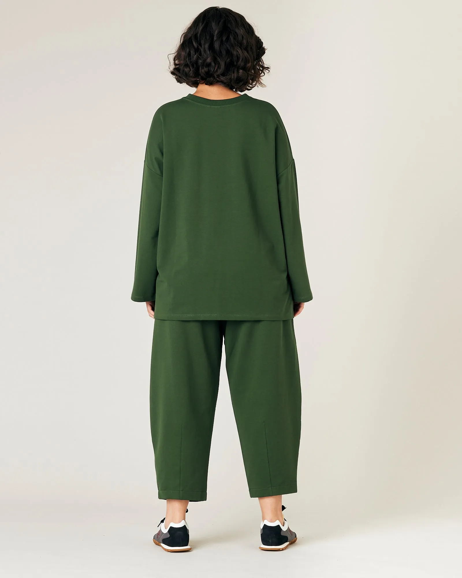 Huxley Kombu Green Cotton Jersey Trousers