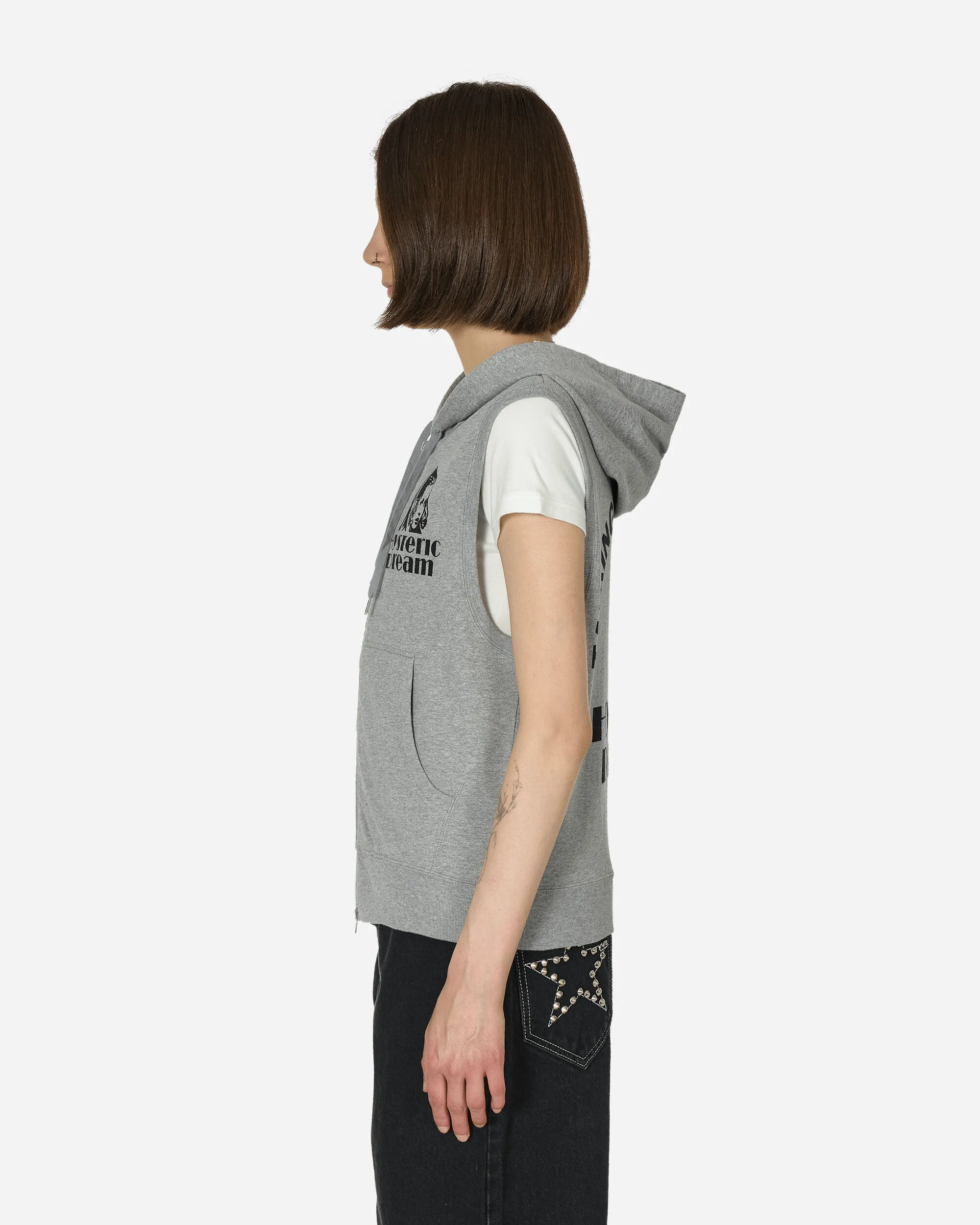 Hysteric Dream Sleeveless Zip Hoodie Grey