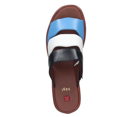högl mules de mujer con plataforma de piel auténtica zapatos de verano talla 3-4 2520 3999 marrón/colorido