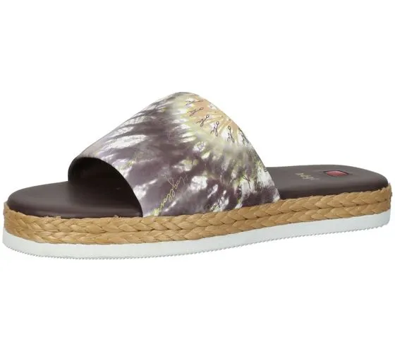 högl mules de plage pour femmes avec imprimé batik chaussures d'été 3-10 0738 en marron ou rose