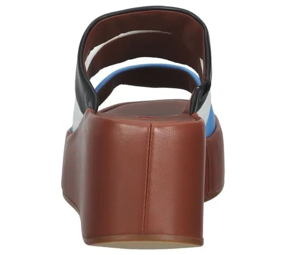 högl mules pour femmes chaussures à plateforme en cuir véritable chaussures d'été 3-10 2520 3999 marron/coloré