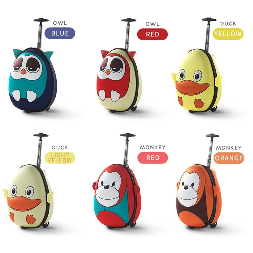 I-Baby 3D Animal Design Kids Luggage Rolling Toddler Travel Case Cartoon Boarding Carry On