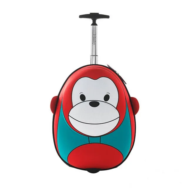 I-Baby 3D Animal Design Kids Luggage Rolling Toddler Travel Case Cartoon Boarding Carry On