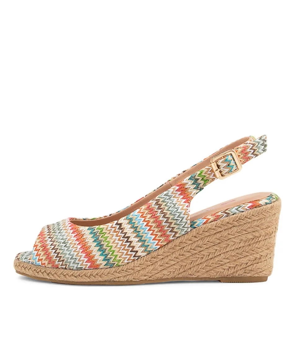 I LOVE BILLY Fabiana Earthy Zigzag Syn Raffia Sandals