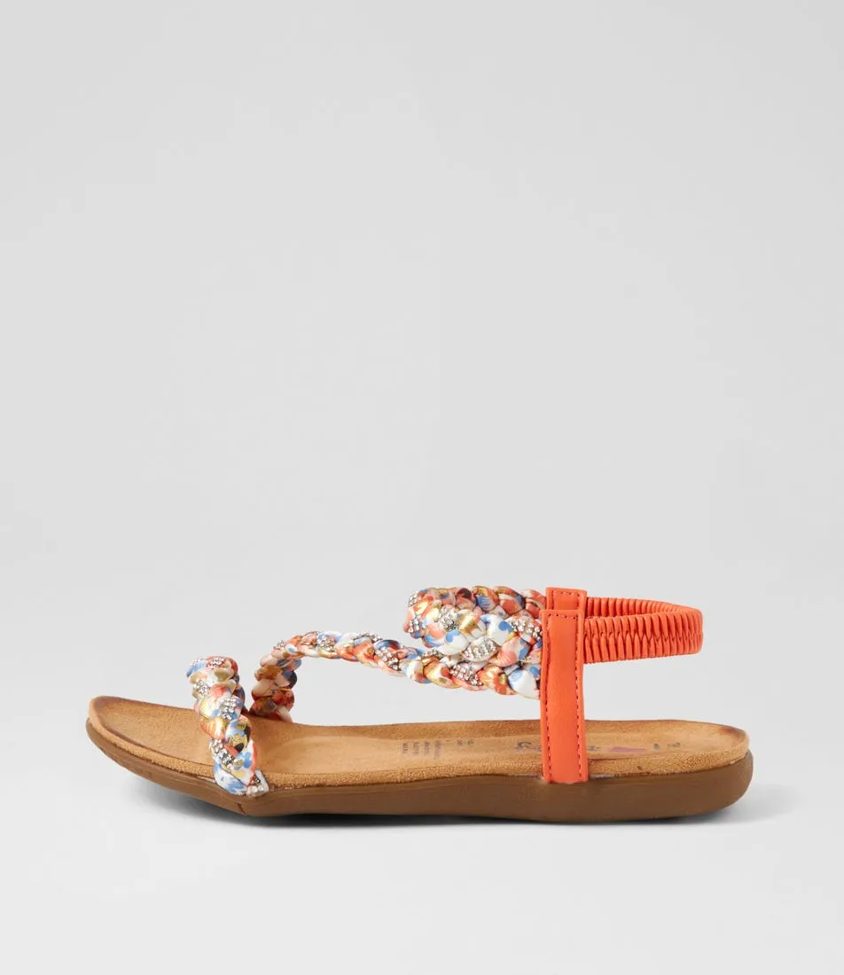 I LOVE BILLY Frazel Orange Multi Sandals