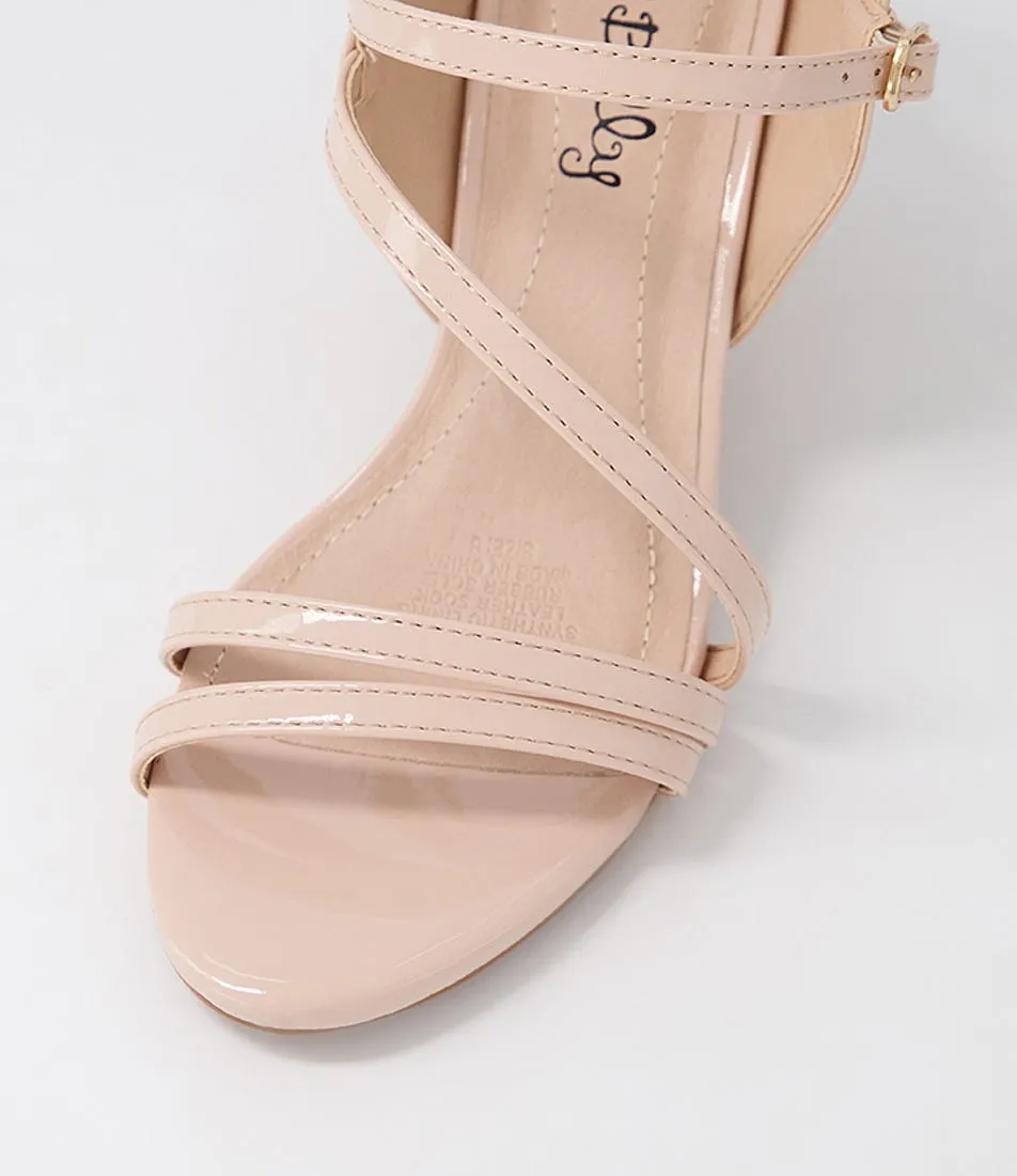 I LOVE BILLY Naniya Nude Patent Pu Sandals