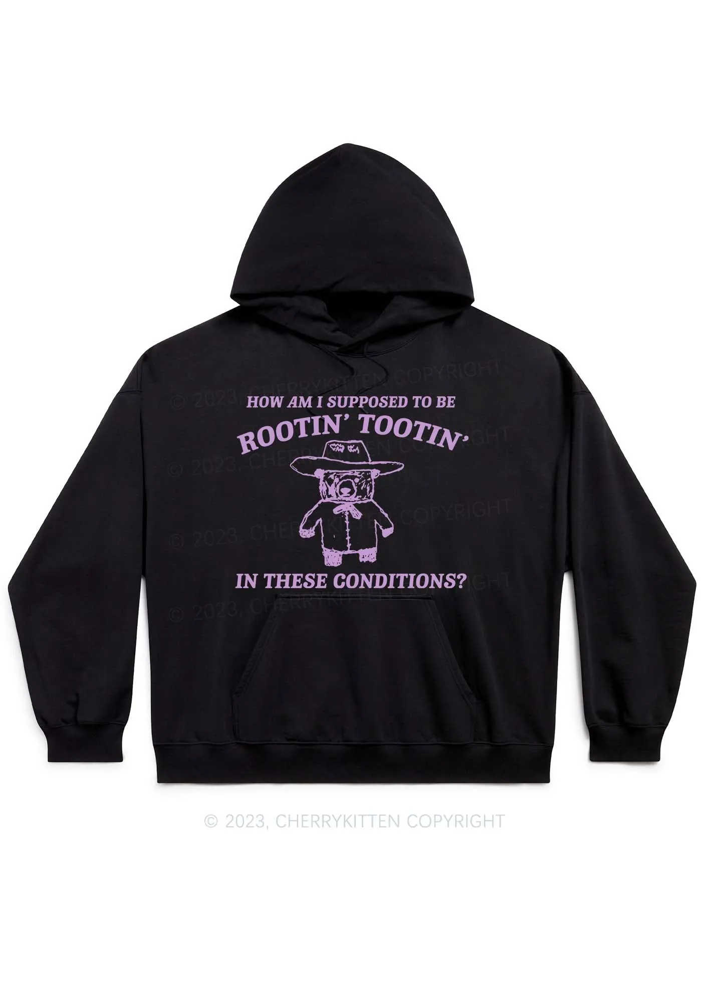 I Supposed To Be Rootin' Tootin' Y2K Hoodie Cherrykitten