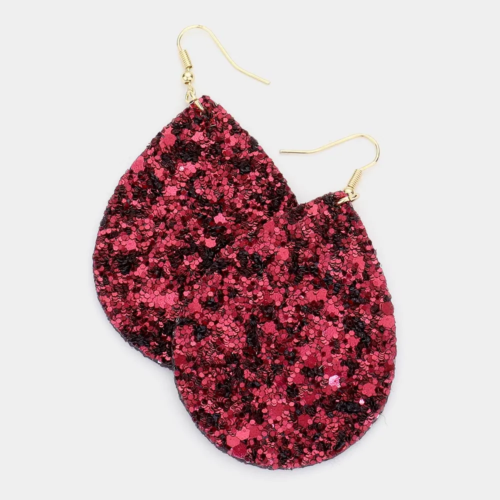 iLLASPARKZ Glittered Teardrop Dangle Earrings