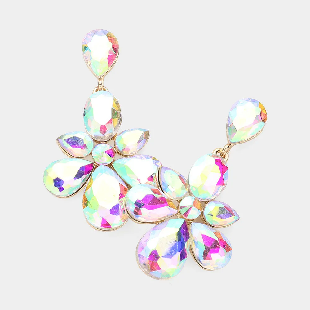 iLLASPARKZ Multi Stone Cluster Dangle Evening Earrings