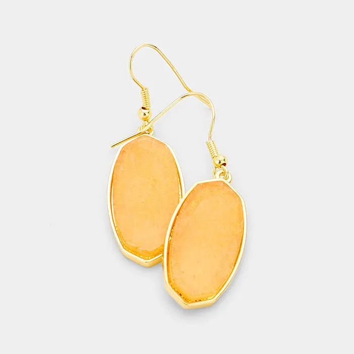 iLLASPARKZ Natural Stone Hexagon Dangle Earrings