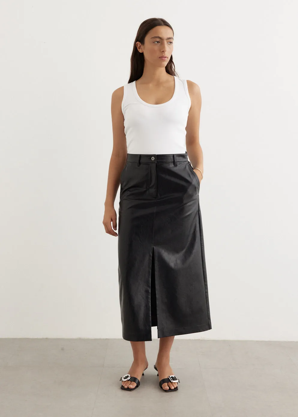 Incu Collection -  Foretell Vegan Leather Skirt - Skirt