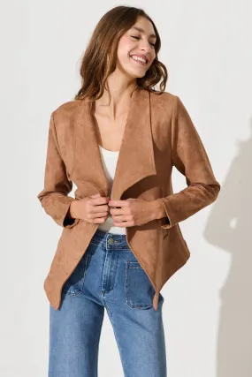 Inspired Jacket In Brown Suedette