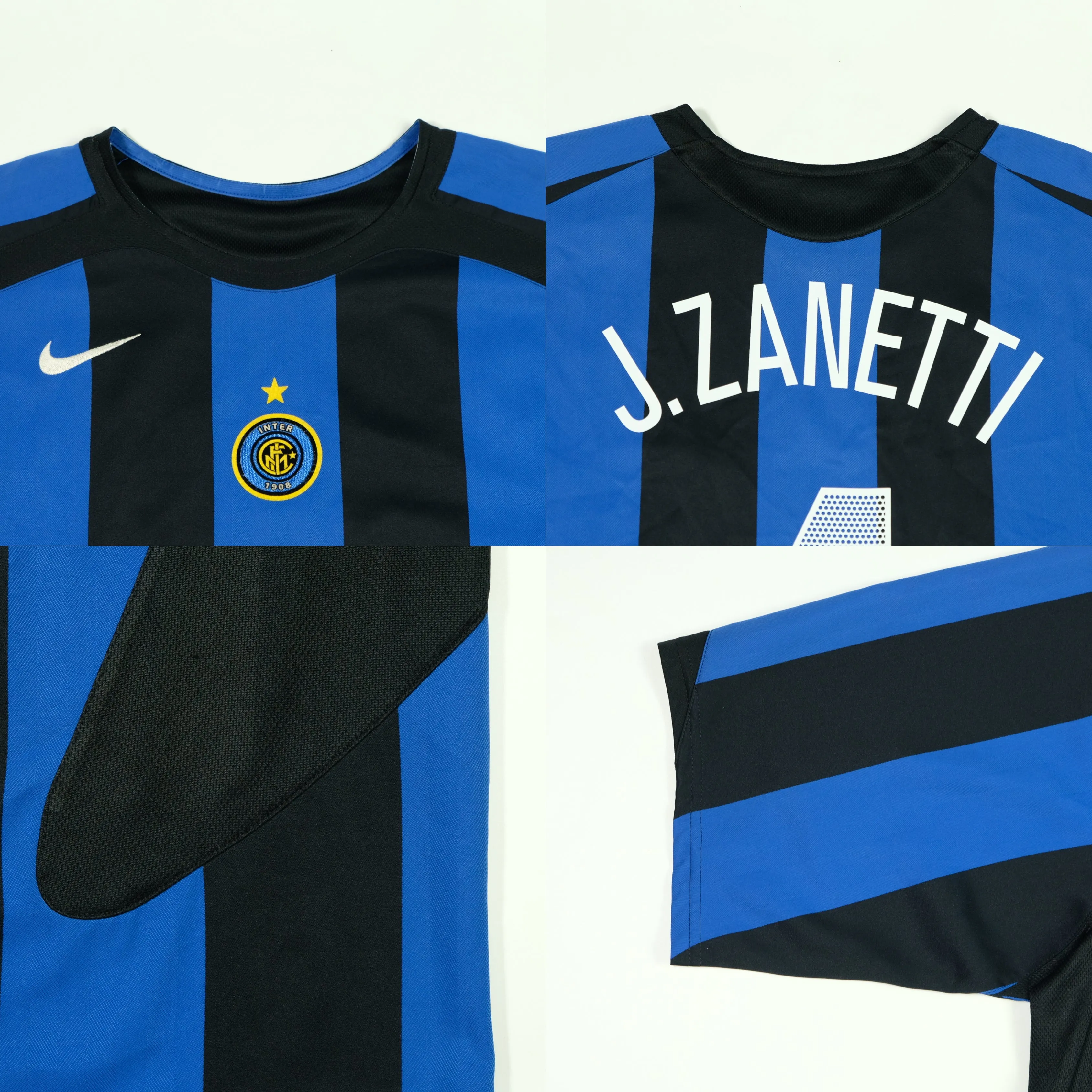 Inter Milan Nike Zanetti Original 2004/2005 Home Football Shirt Large/XL