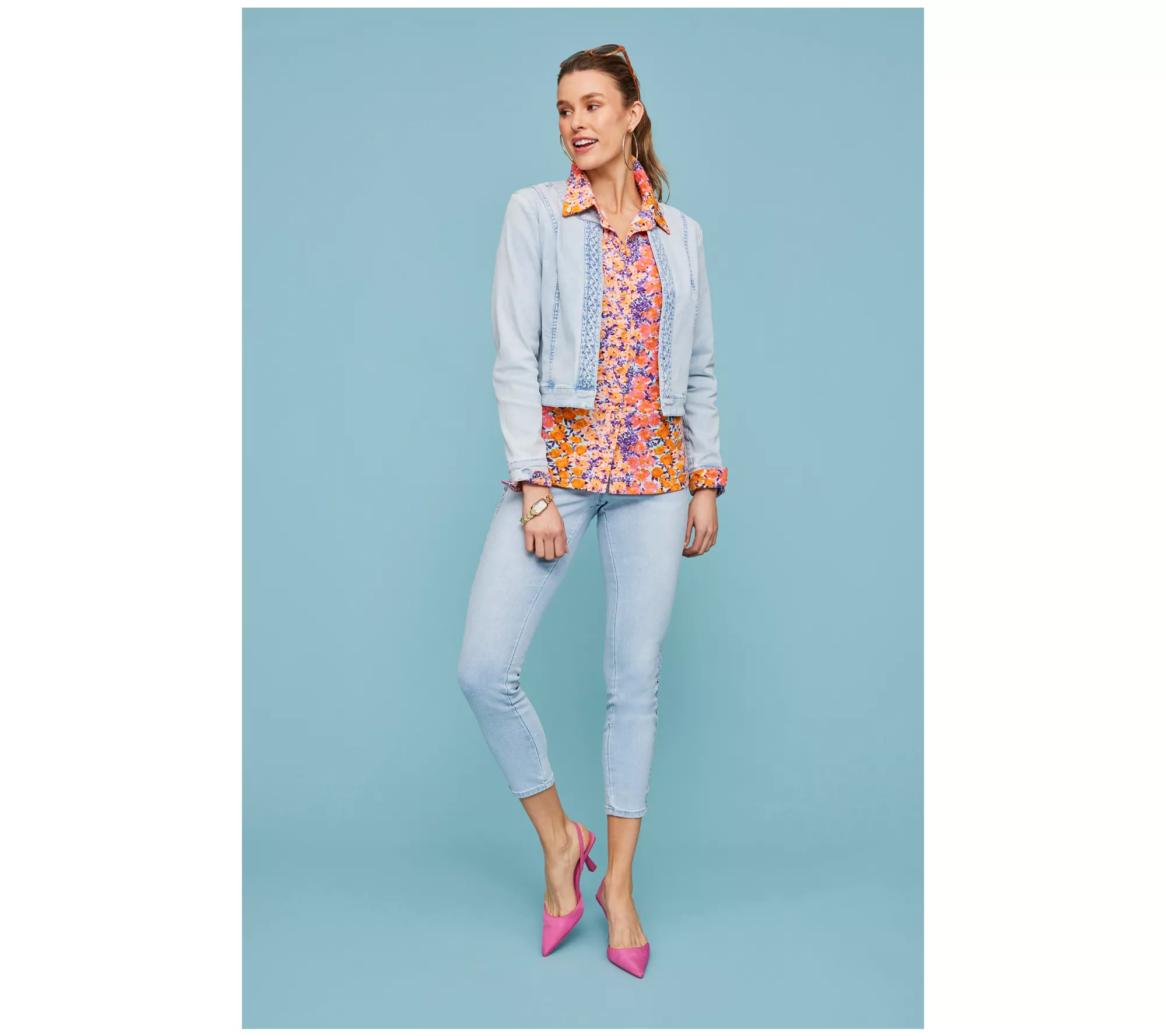 Isaac Mizrahi Live! Petite True Denim Slim Leg Jeans w/ Braid Detail