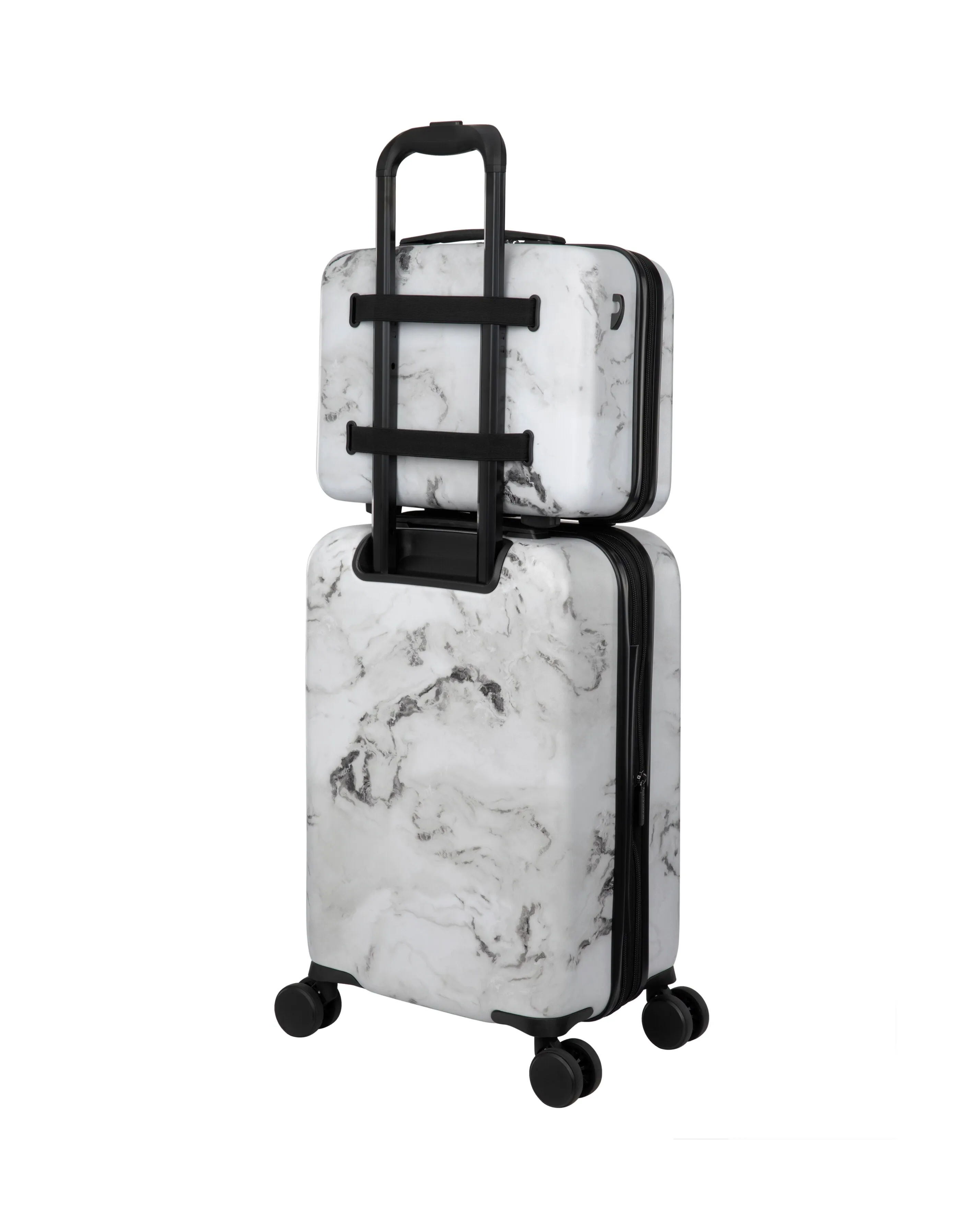 IT Luggage Sheen Greyscale Marble Vanity Case with Shoulder Strap | Simply Be