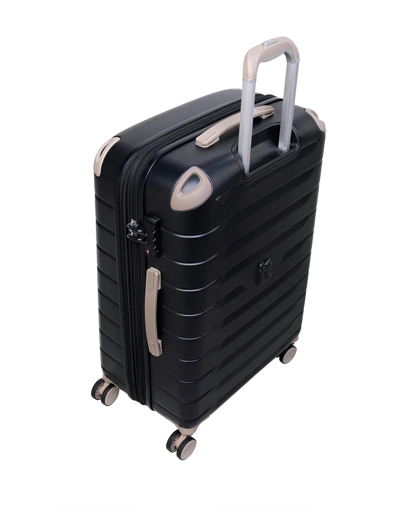 IT Luggage Skyscraper Black 3pc Suitcase Set with TSA Lock