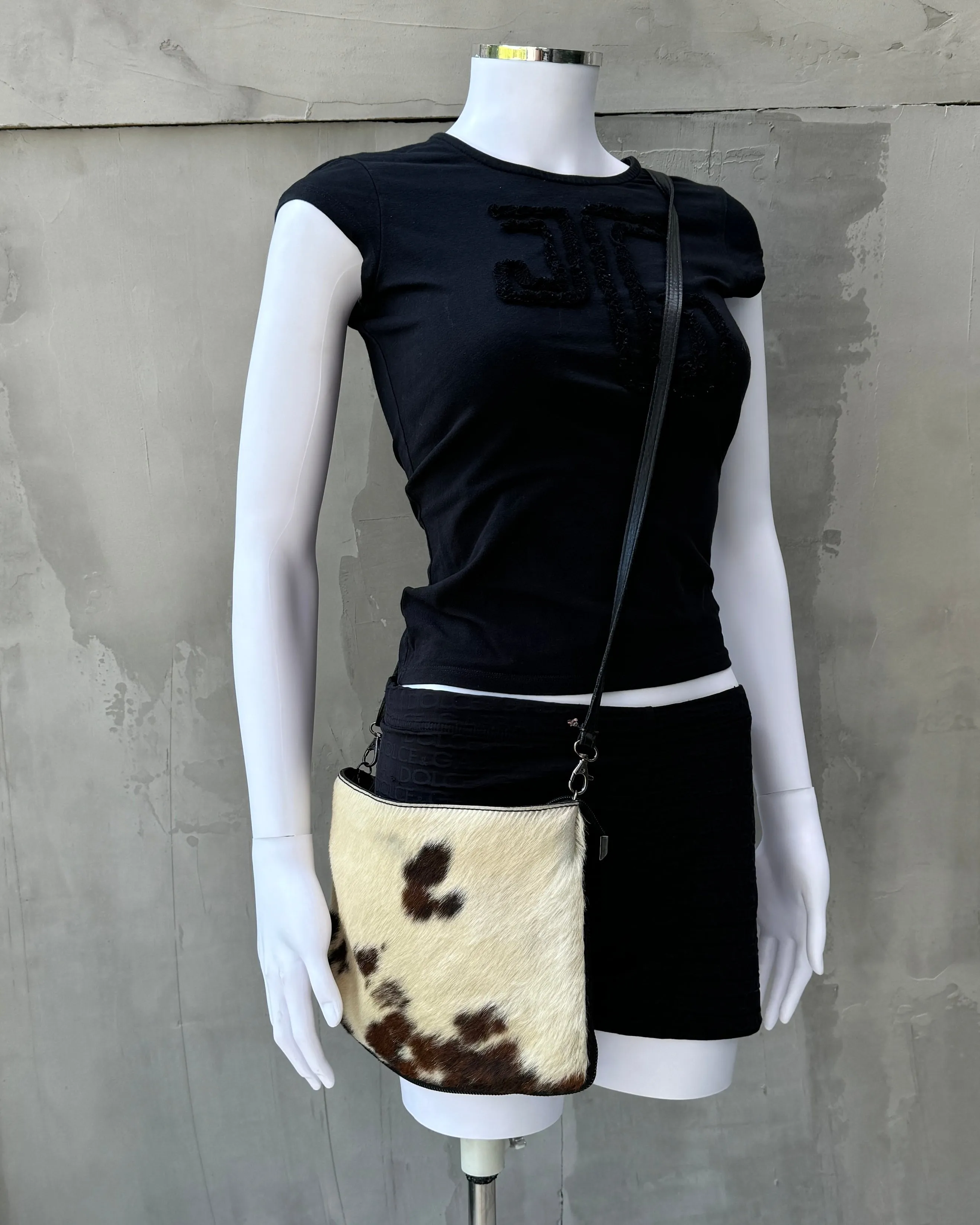 ITALIAN LEATHER & PONYHAIR SIDE BAG