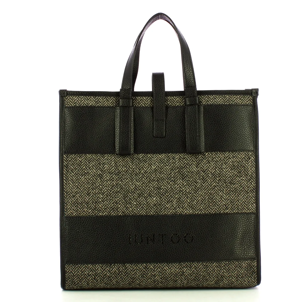 Iuntoo - New Tote Grande Nero + Spigato Nero - 175001 - NERO+SPIGATO/NERO
