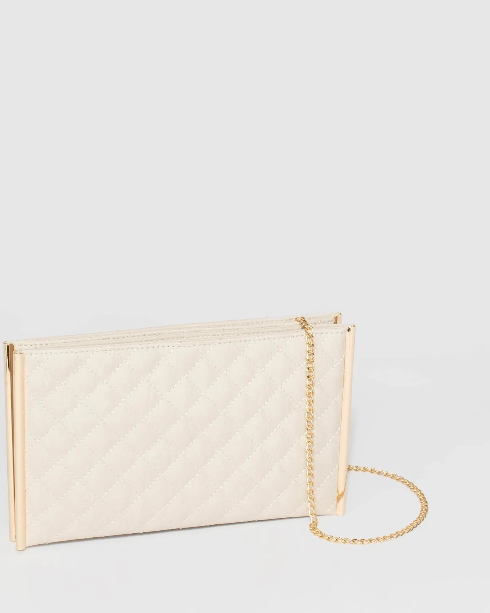 Ivory Dany Double Quilt Clutch Bag